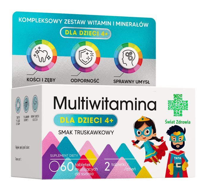 Multivitamin For Children 4+ Swiat Zdrowia Strawberry Flavor 60 Lozeng ...