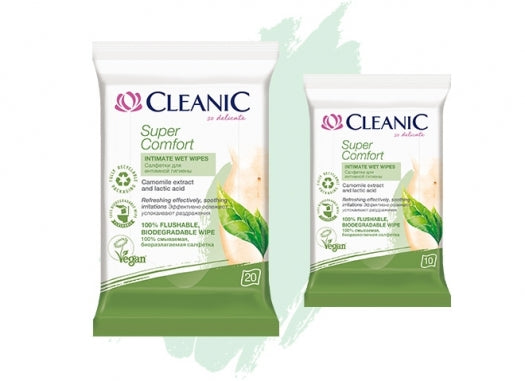 CLEANIC Super Comfort Intimate Wet Wipes 20 pcs