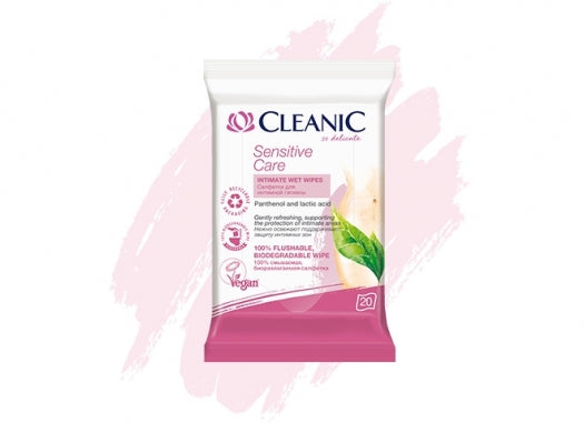 CLEANIC Sensitive Care Intimate Wet Wipes 20pcs