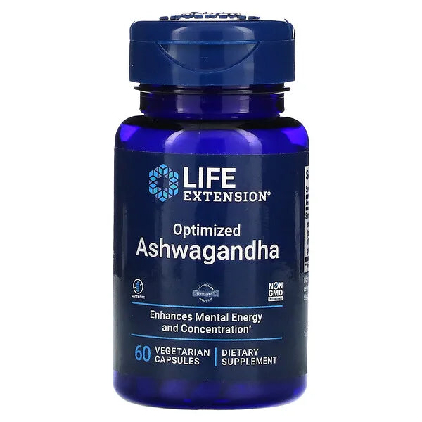 Life Extension Optimized Ashwagandha 60 Vegetarian Capsules