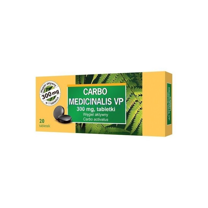 Carbo medicinalis Wegiel VP 300 mg tablets 20 tablets