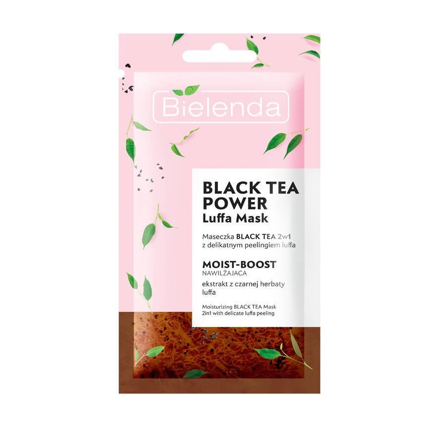 Bielenda  Black Tea Power & Luffa Moisturizing & Peeling Face Mask 8g