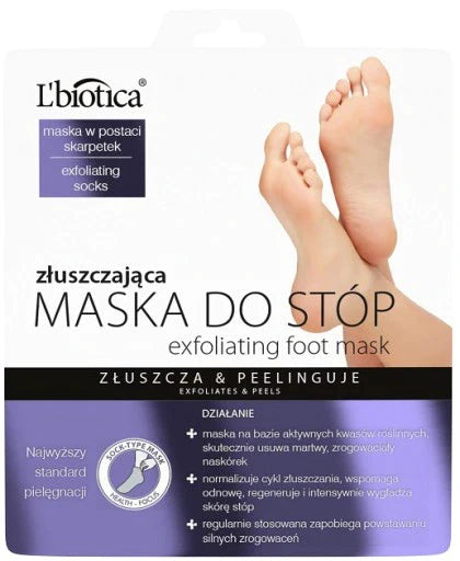 L'Biotica Exfoliating Foot Mask/Socks 1 pair