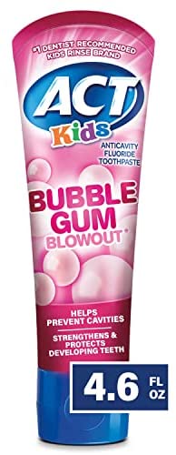 ACT Kids Anticavity Fluoride Toothpaste Bubble Gum Blowout 4.6 oz